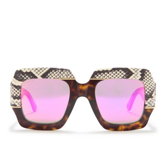 Gucci Oversized Havana Square Sunglasses GG04845 main image 8